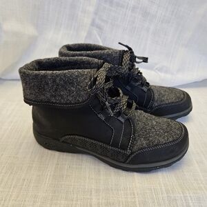 Black and Gray Ankle Boots